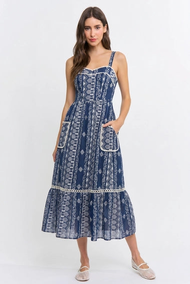 white and navy striped maxi dress Sierra Embroidered Dress-Navy Flowy – Erma Jean This heritage Strapless Sequin Maxi Dress Color:Cosmic Crush girls' special occasion dresses