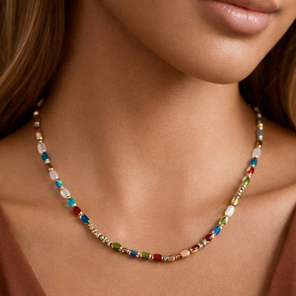 18K Gold Plated Waterproof Stainless Steel Chain Necklace - 7245