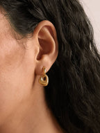 Amoret Non-Tarnish Modern Textured Earrings-18K Gold Plated