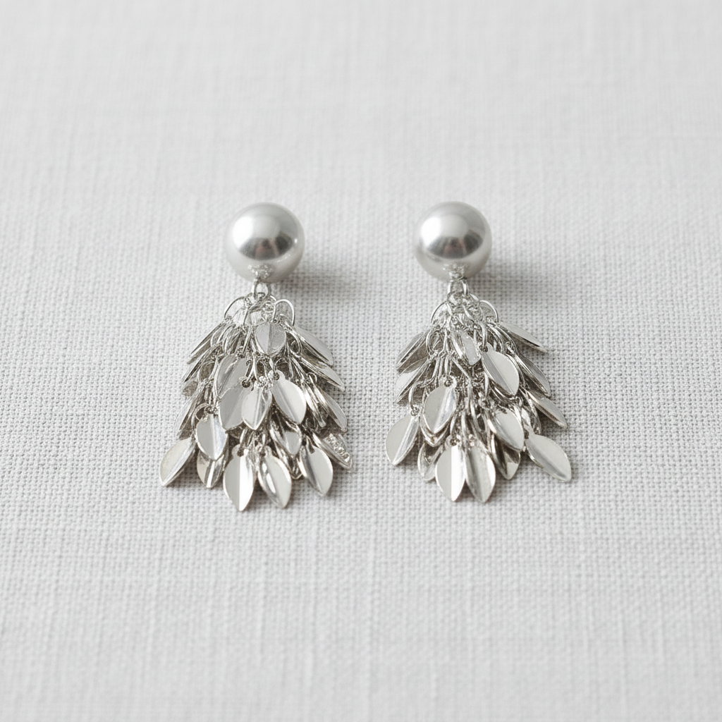 Tassel Drop Earrings-Pearl