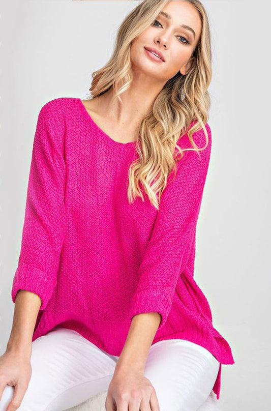Angela Sweater-Hot Pink