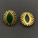 Lacey Non-Tarnish Agate Inlaid Earrings-