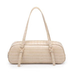 Athena Slim Baguette Shoulder Bag-Nude Vegan Leather