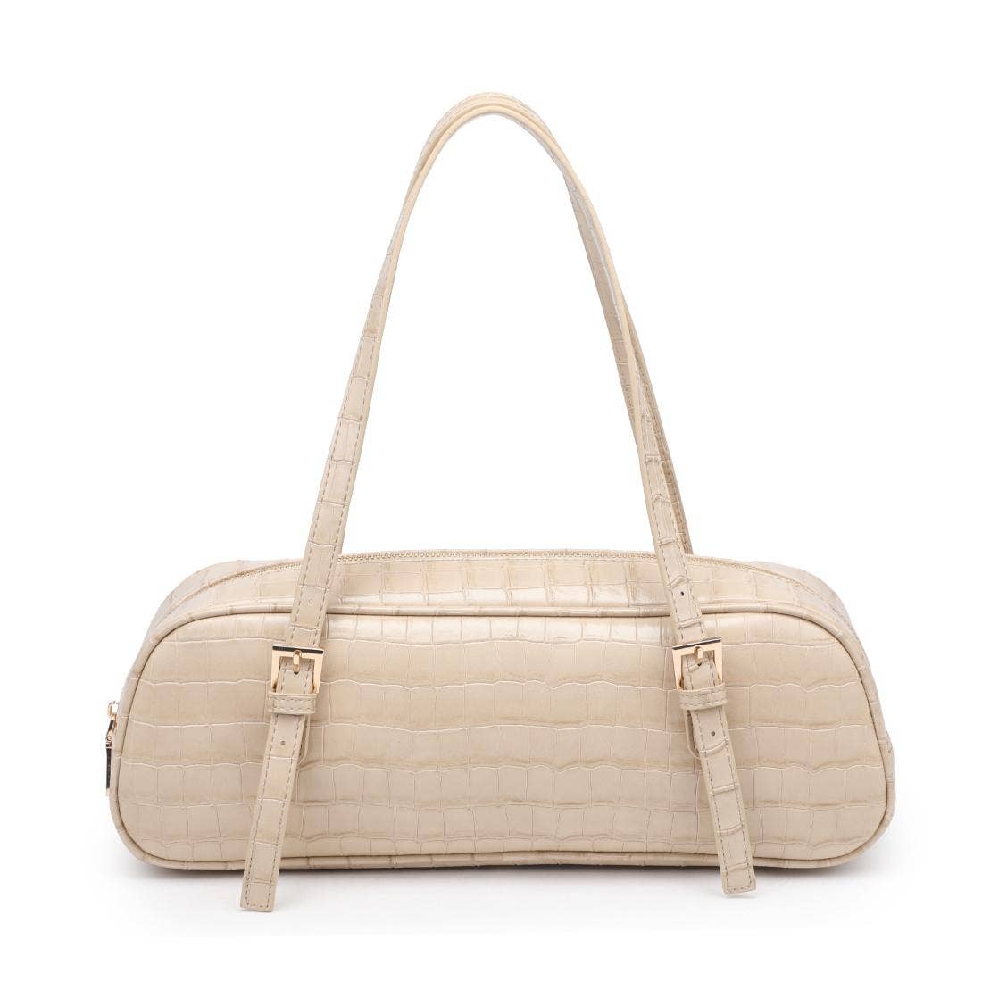 Athena Slim Baguette Shoulder Bag-Nude Vegan Leather
