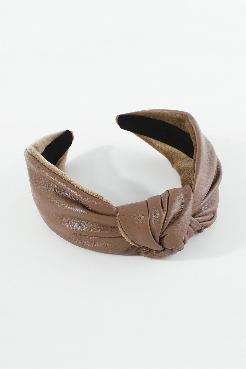 Leather Headband-Brown