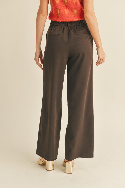 Linen blend trousers - Brown - Women - Gina Tricot