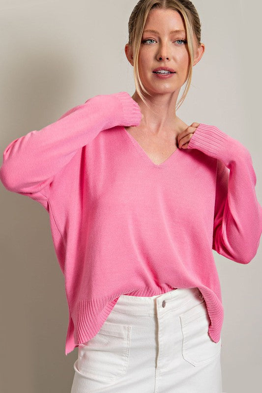 Danielle Knit Top-Pale Pink