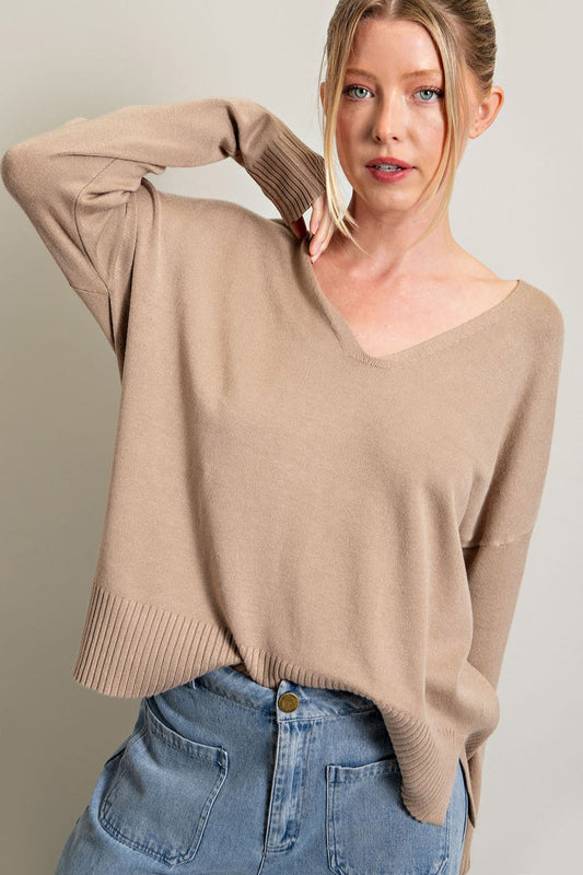 Danielle Knit Top-Taupe