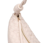 Violet Woven Crescent Handbang-Tan Vegan Leather
