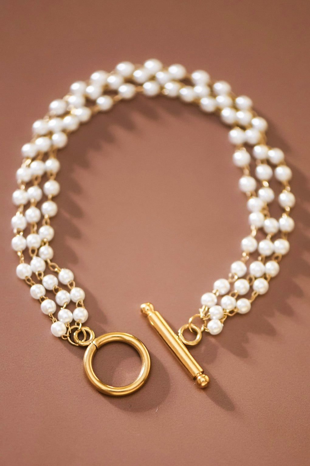 Scout Multi-Strand Pearl Bracelet-18k Gold-Plated
