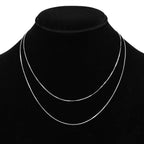 Non-Tarnish Double Layer Necklace - Rhodium