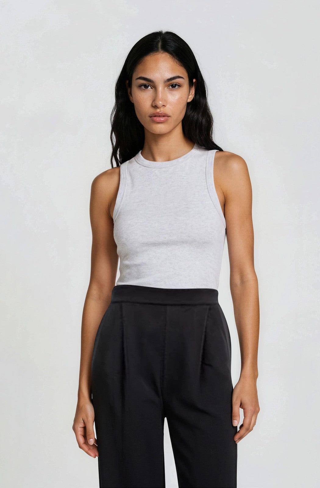 Jasmine Pleated Pants-Black Knit