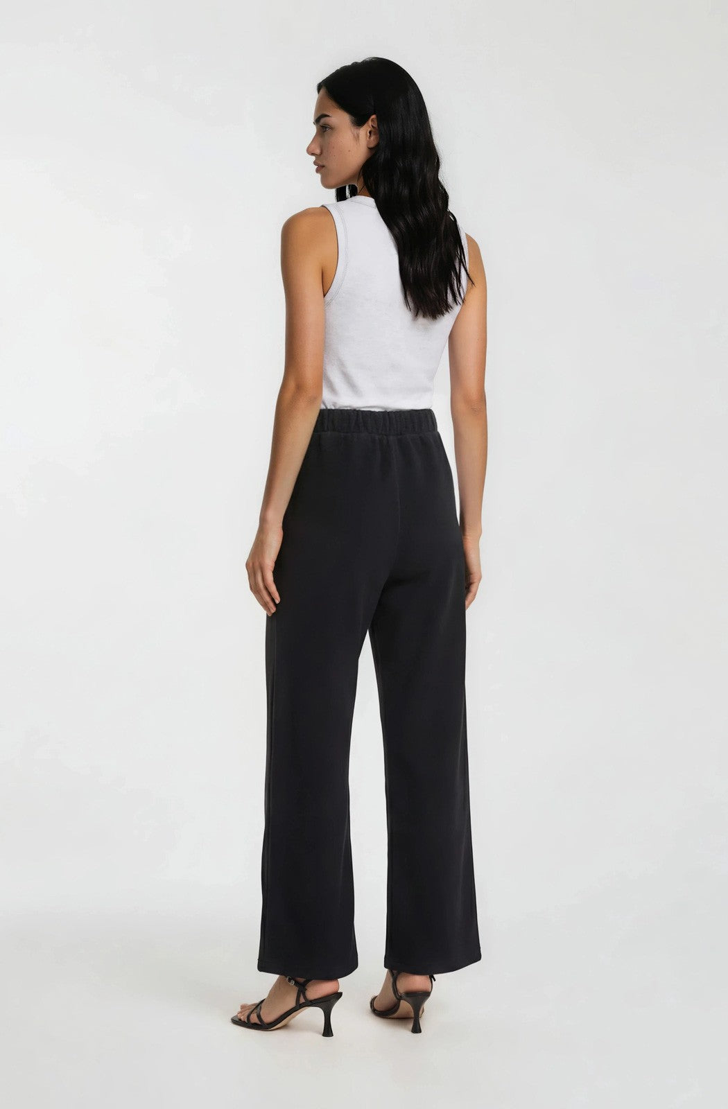 Jasmine Pleated Pants-Black Knit