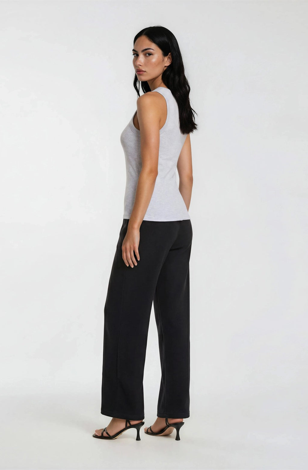 Jasmine Pleated Pants-Black Knit