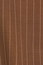 Ainsley Striped Button Dress-Brown White Flowy