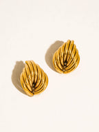 Lysandra Non-Tarnish Layered Teardrop Earrings-18K Gold Plated