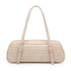 Athena Slim Baguette Shoulder Bag-Nude Vegan Leather