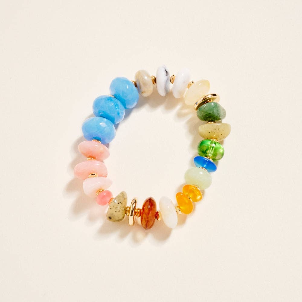 7.25 Mixed Colorful Resin Bead Stretch Bracelet