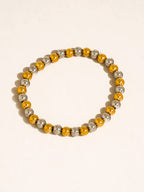 Perlisse Non-Tarnish Two Tone Beaded Bracelet-18K Gold Plated