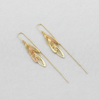Leaf-Inspired Long Tassel Earrings