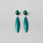 Teardrop Long Earrings-Emerald
