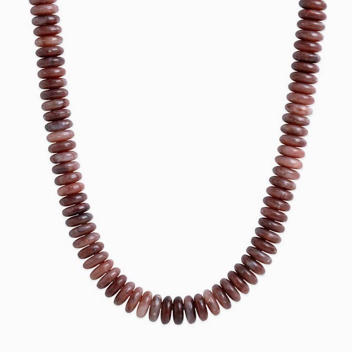Colette Wide Marble Beaded Necklace-Burgundy