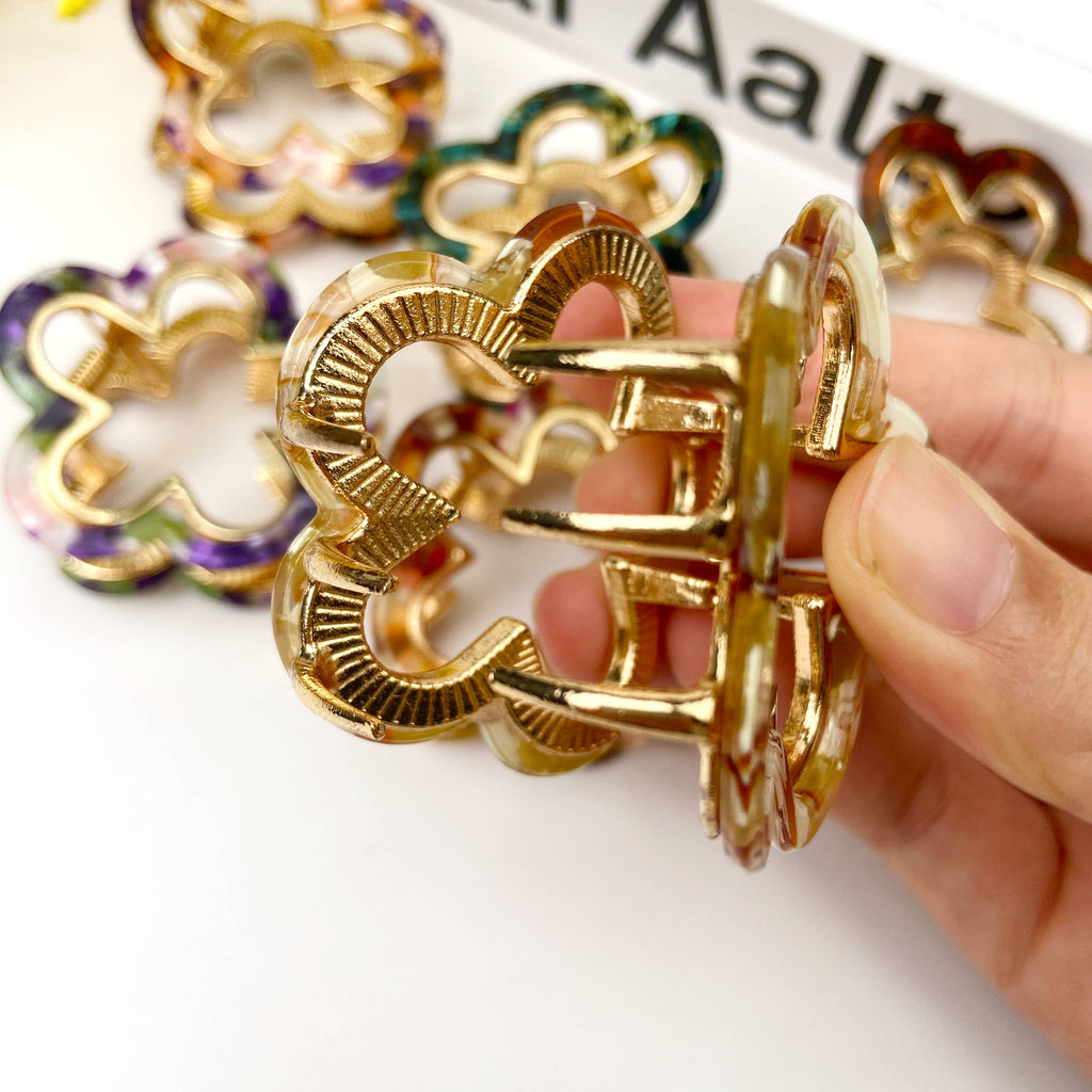Colorful Flower Leopard Hair Clip-Multi