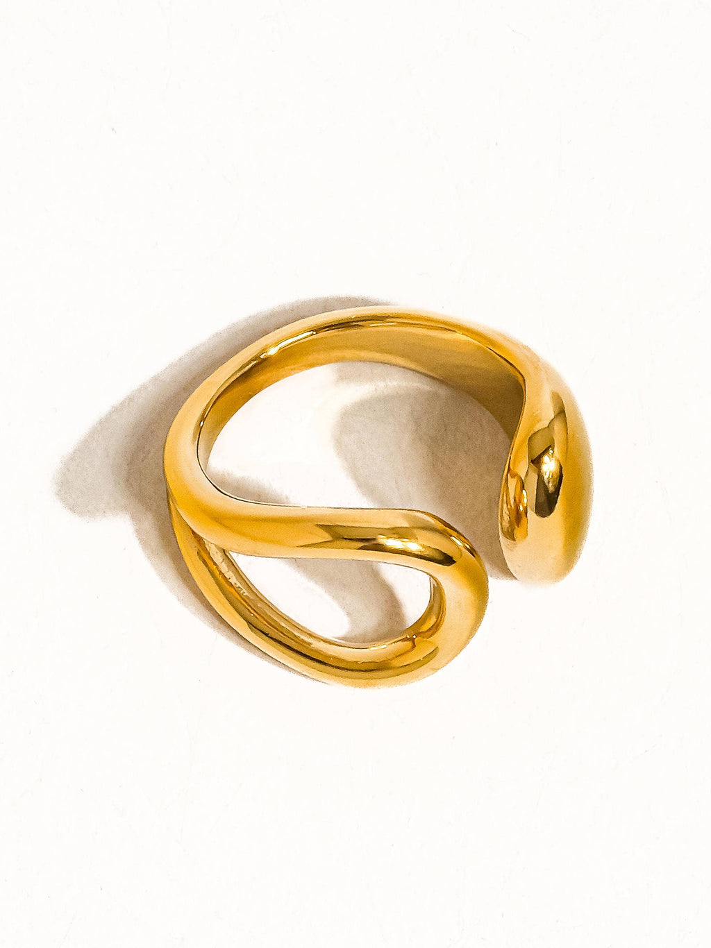 Florine Non-Tarnish Abstract Ring-18K Gold Plated
