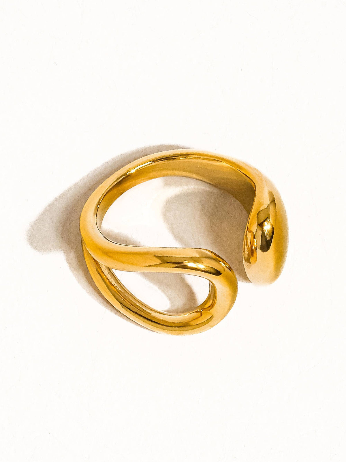 Florine Non-Tarnish Abstract Ring-18K Gold Plated