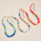 16 Inch Marbled Ombre Resin Bead Seaglass Necklace