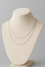 Non-Tarnish Double Layer Necklace - Rhodium