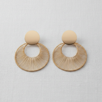 Twisted Circle Stud Earrings-Gold