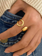 Florine Non-Tarnish Abstract Ring-18K Gold Plated