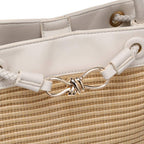Blake Top Handle Woven Crossbody-Natural Vegan Leather