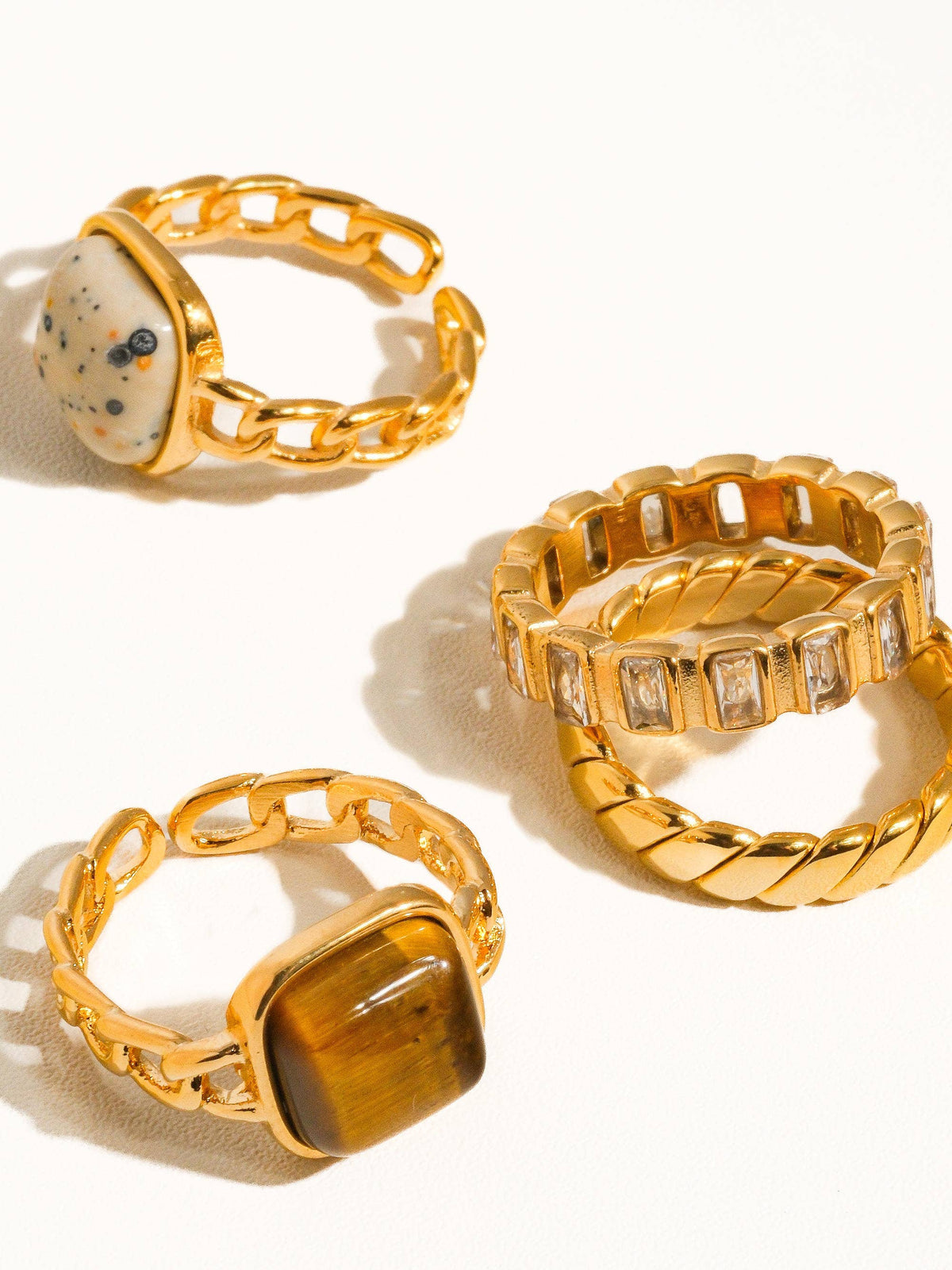 Sterling Non-Tarnish Rhinestone Ring-18K Gold Plated