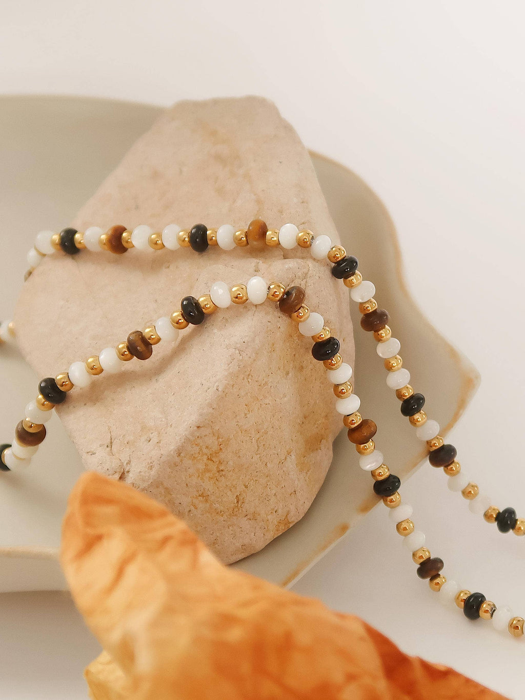 Arrow Non-Tarnish Boho Beaded Necklace- 18K Gold Plated
