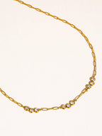 Éclaire Non-Tarnish CZ Station Chain Necklace-18K Gold Plated