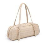 Athena Slim Baguette Shoulder Bag-Nude Vegan Leather