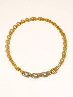 Lurette Non-Tarnish Two Tone Chain Necklace-18K Gold Silver Plated