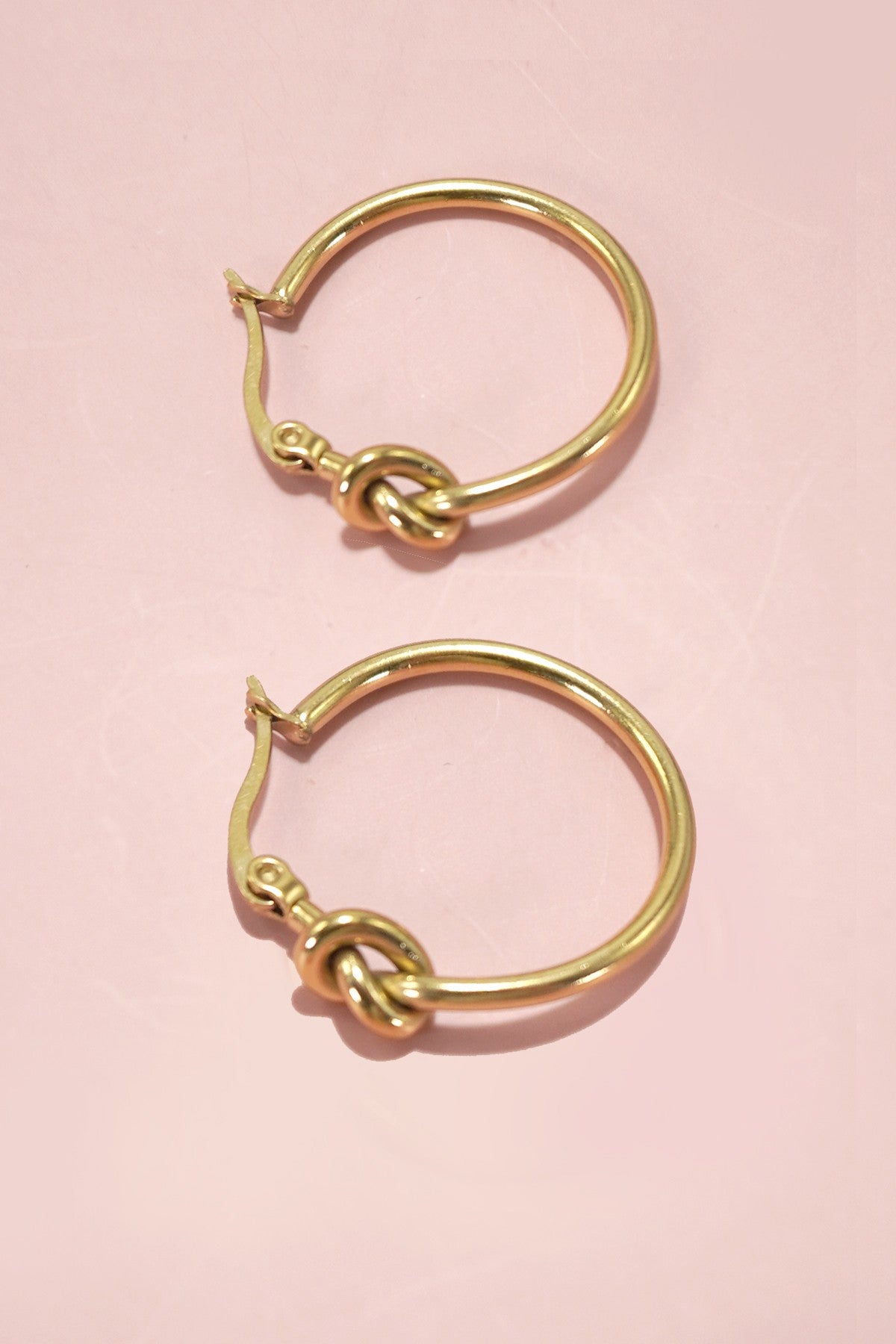 Knot Design Hoops-18k Gold Dipped