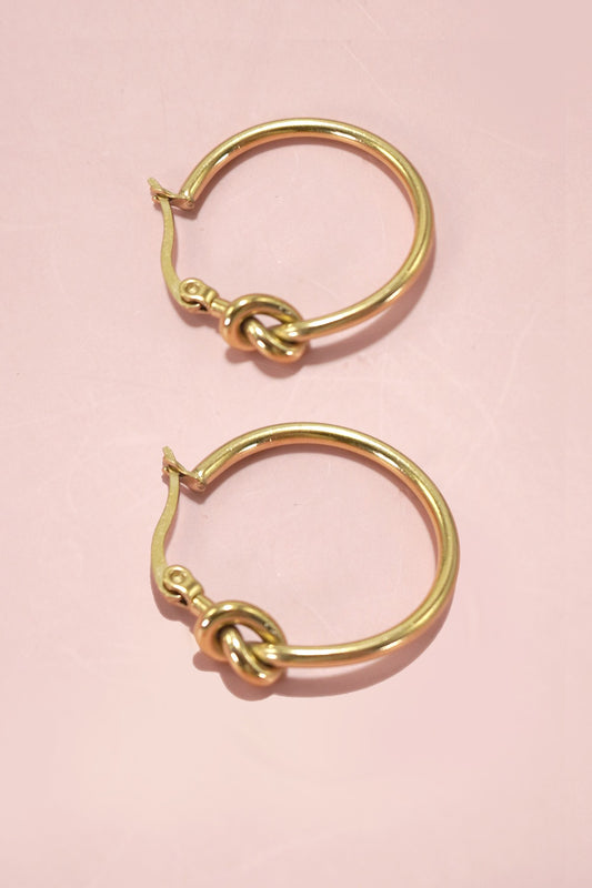 Knot Design Hoops-18k Gold Dipped