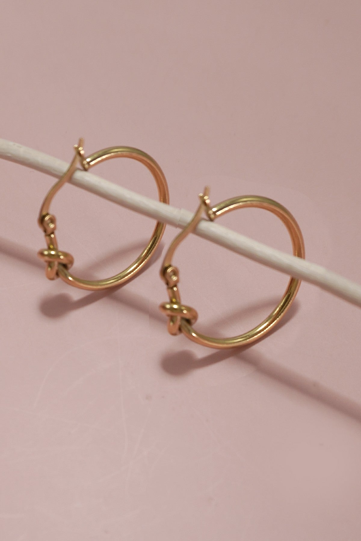 Knot Design Hoops-18k Gold Dipped