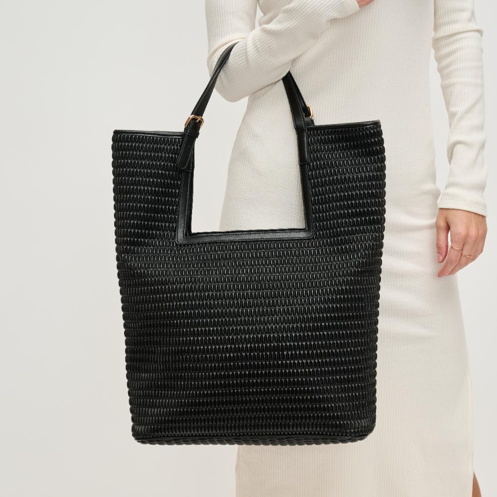 Vegan Leather Tote-Black