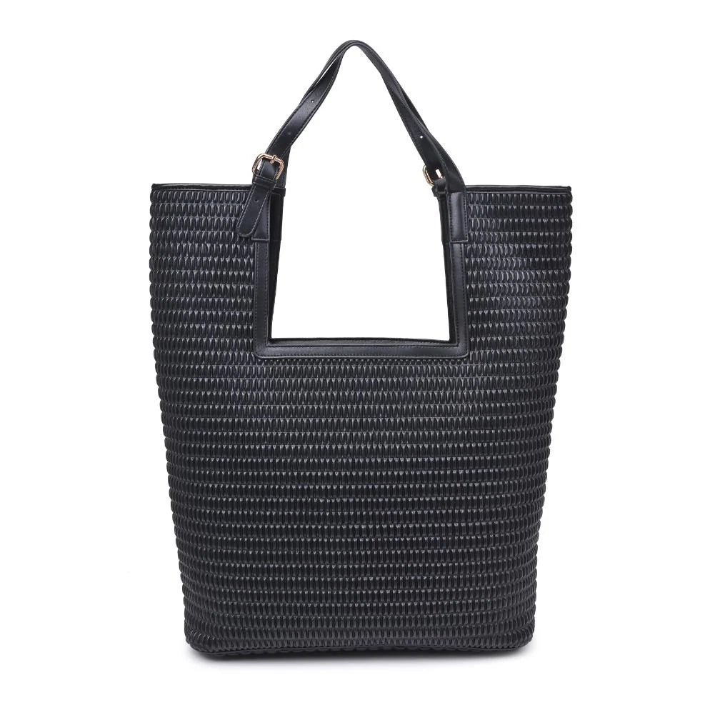 Vegan Leather Tote-Black