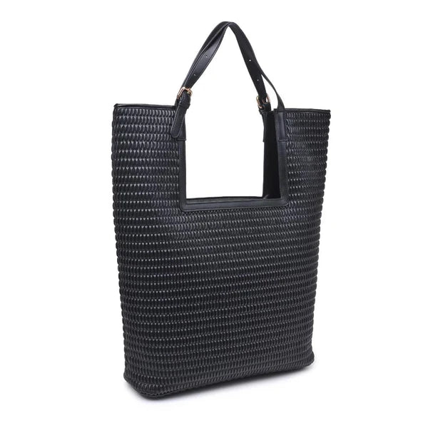 Vegan Leather Tote-Black