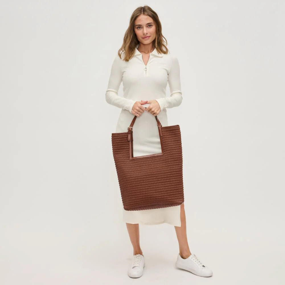 Vegan Leather Tote-Chocolate