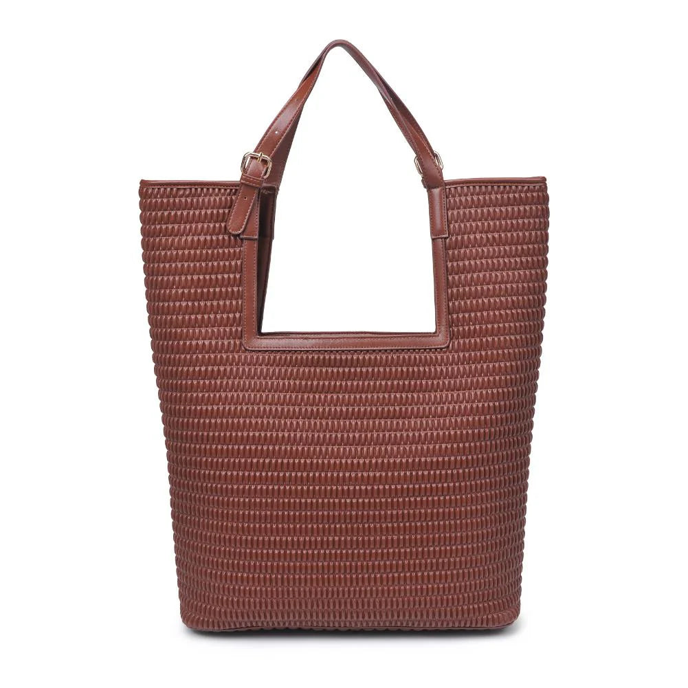 Vegan Leather Tote-Chocolate