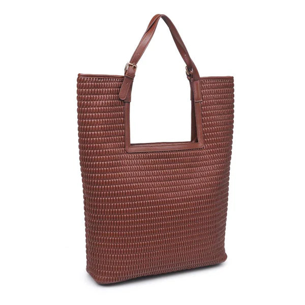 Vegan Leather Tote-Chocolate