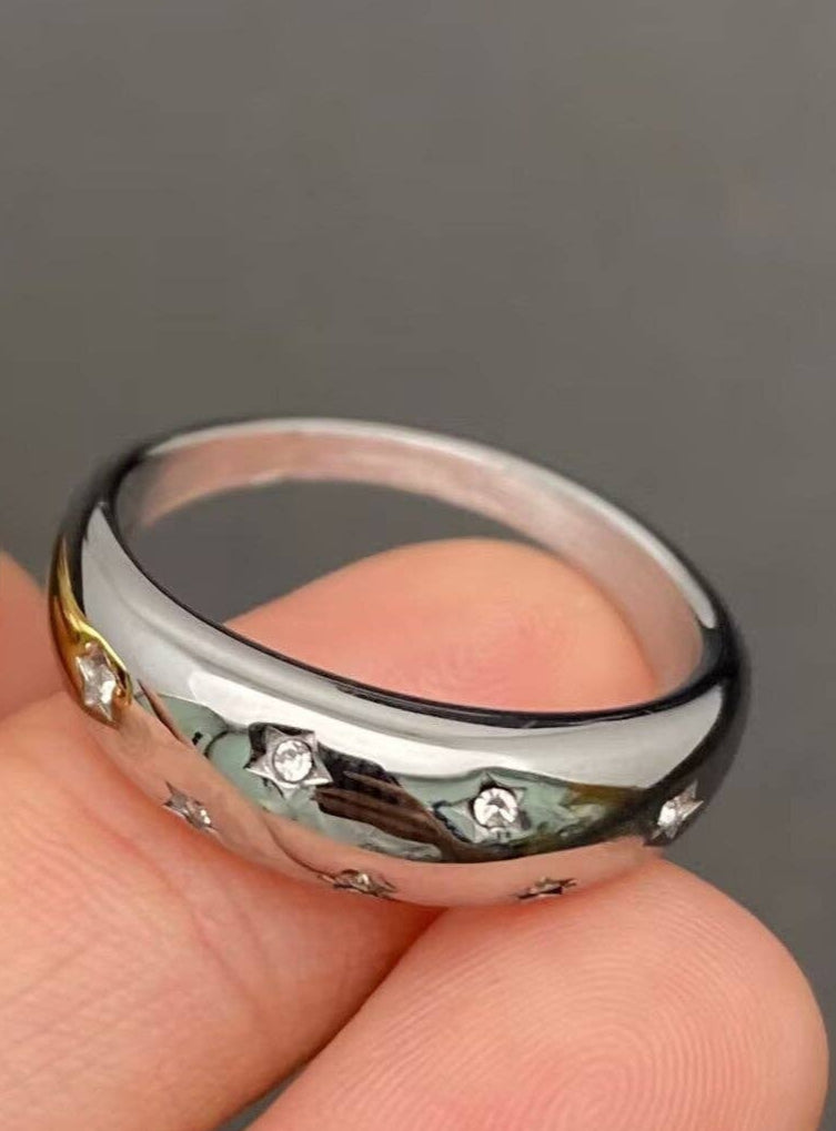Non-Tarnish CZ Star Ring – Stainless Steel