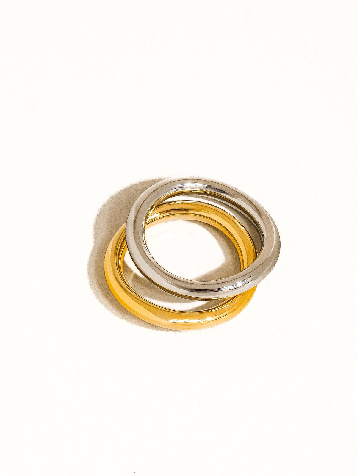 18K Non-Tarnish Double Two Tone Ring-Gold Silver | Erma Jean